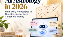 AI astrology in 2026 with a Vedic Kundali chart and AI-powered questions about love, career, marriage and money